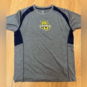 University Men's Gray & Navy Short Sleeve Athletic Tee